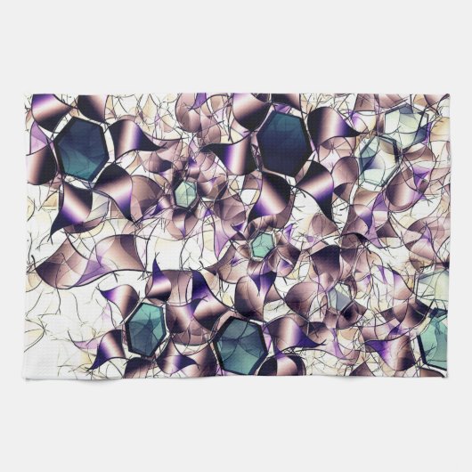 グラデーションの色調の雑多なバーチャルフラワー キッチンタオル (横)