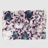 グラデーションの色調の雑多なバーチャルフラワー ゴルフタオル (横)