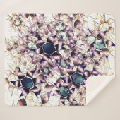 グラデーションの色調の雑多なバーチャルフラワー シェルパブランケット (正面(横))