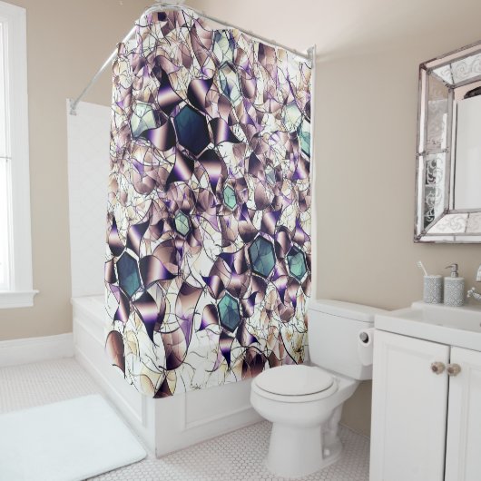 グラデーションの色調の雑多なバーチャルフラワー シャワーカーテン (インサイチュ)