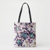 グラデーションの色調の雑多なバーチャルフラワー トートバッグ (正面)