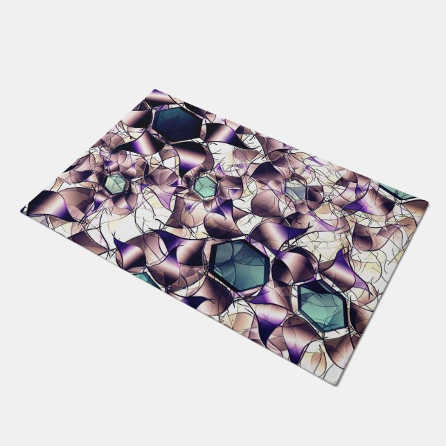 グラデーションの色調の雑多なバーチャルフラワー ドアマット (アングル)