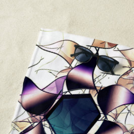 グラデーションの色調の雑多なバーチャルフラワー ビーチタオル