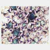 グラデーションの色調の雑多なバーチャルフラワー フリースブランケット (正面(横))