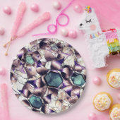 グラデーションの色調の雑多なバーチャルフラワー ペーパープレート (パーティー)