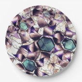 グラデーションの色調の雑多なバーチャルフラワー ペーパープレート (正面)