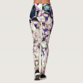 グラデーションの色調の雑多なバーチャルフラワー レギンス (裏面)