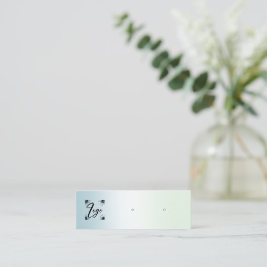 グラデーションの追加ロゴのイヤリング表示ミニ スキニー名刺 (スタンド正面)