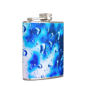 グラデーションの青い雨滴のフライングボトル フラスク (右)