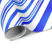 グラデーションの青と白のストライプ ラッピングペーパー (ロールコーナー)