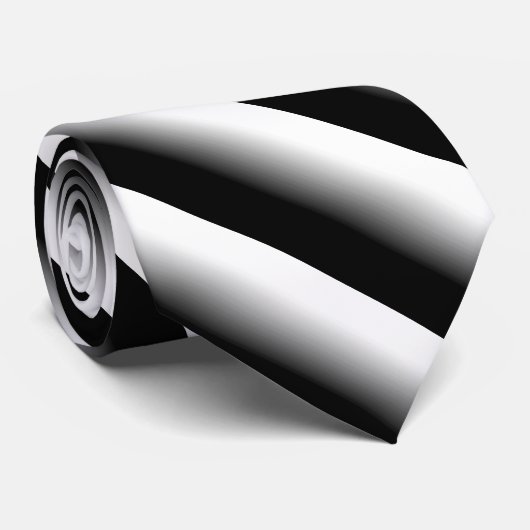 グラデーションの黒いグレーと白のストライプ ネクタイ (ロール)