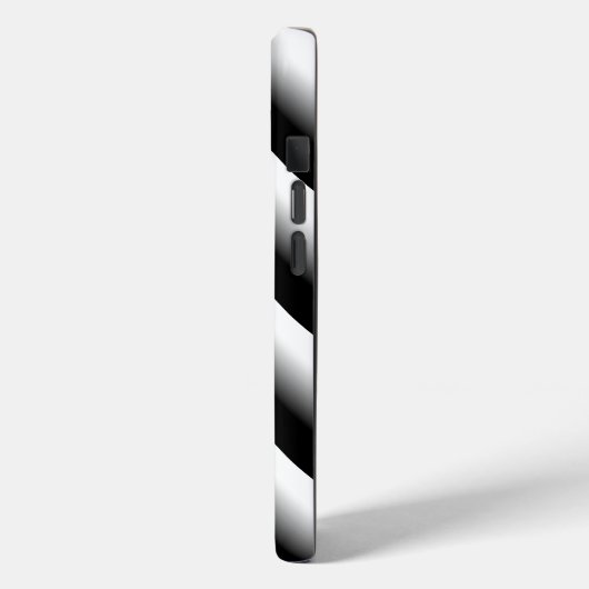 グラデーションの黒いグレーと白のストライプ Case-Mate iPhoneケース (裏面 / 左)
