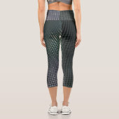 グラデーションの黒と青の幾何学的デザイン カプリレギンス (裏面)