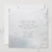 グラデーションほこりっぽい青い霜の付いた愛と感謝してい広場 サンキューカード (裏面)