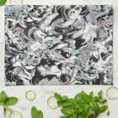 グラデーションまたはヒュームのクロムシミ、黒からグレー キッチンタオル (折り畳み)