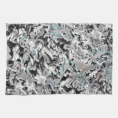 グラデーションまたはヒュームのクロムシミ、黒からグレー キッチンタオル (横)