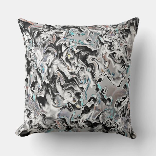 グラデーションまたはヒュームのクロムシミ、黒からグレー クッション (正面)