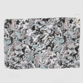 グラデーションまたはヒュームのクロムシミ、黒からグレー ゴルフタオル (横)