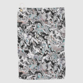 グラデーションまたはヒュームのクロムシミ、黒からグレー ゴルフタオル (正面)