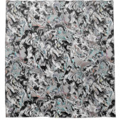 グラデーションまたはヒュームのクロムシミ、黒からグレー シャワーカーテン (正面)