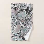 グラデーションまたはヒュームのクロムシミ、黒からグレー バスタオルセット (ハンドタオル)