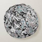 グラデーションまたはヒュームのクロムシミ、黒からグレー ラウンドクッション (裏面)