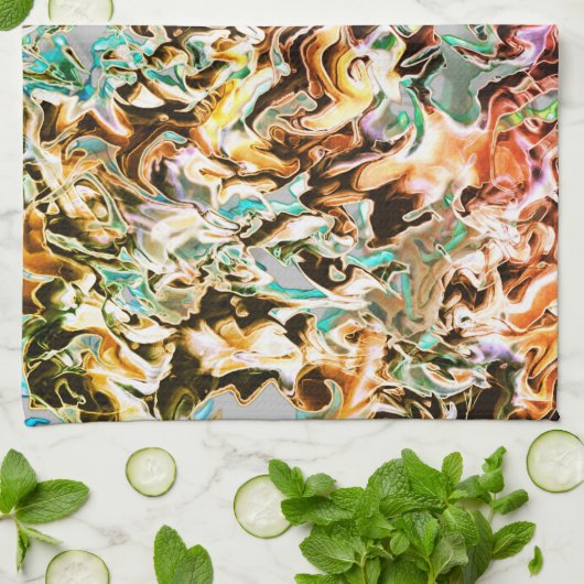 グラデーションまたはヒューム、オレンジ色から色への染み キッチンタオル (折り畳み)