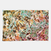 グラデーションまたはヒューム、オレンジ色から色への染み キッチンタオル (横)