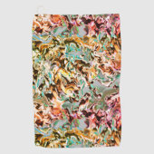 グラデーションまたはヒューム、オレンジ色から色への染み ゴルフタオル (正面)