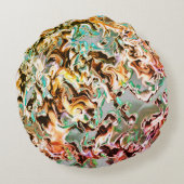 グラデーションまたはヒューム、オレンジ色から色への染み ラウンドクッション (裏面)