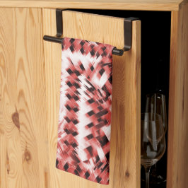 グラデーションまストライプたはポリッシュの赤い十字形の粒子 キッチンタオル