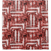 グラデーションまストライプたはポリッシュの赤い十字形の粒子 シャワーカーテン (正面)