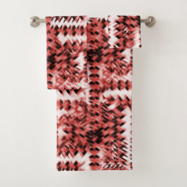 グラデーションまストライプたはポリッシュの赤い十字形の粒子 バスタオルセット