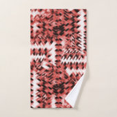 グラデーションまストライプたはポリッシュの赤い十字形の粒子 バスタオルセット (ハンドタオル)