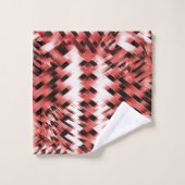 グラデーションまストライプたはポリッシュの赤い十字形の粒子 バスタオルセット (ウォッシュタオル)