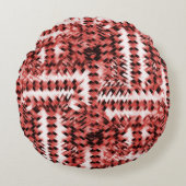 グラデーションまストライプたはポリッシュの赤い十字形の粒子 ラウンドクッション (正面)