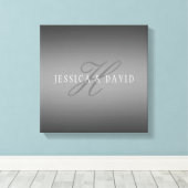 グラデーションを徐々に変化させるグレー任意の名前/秒 キャンバスプリント (インサイチュ (ウッドフロア))