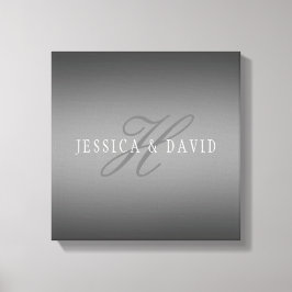 グラデーションを徐々に変化させるグレー任意の名前/秒 キャンバスプリント