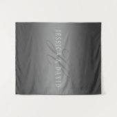 グラデーションを徐々に変化させるグレー任意の名前/秒 タペストリー (正面(横))