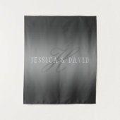 グラデーションを徐々に変化させるグレー任意の名前/秒 タペストリー (正面)