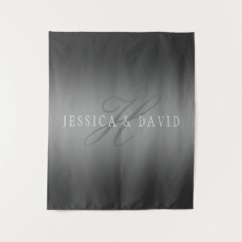 グラデーションを徐々に変化させるグレー任意の名前/秒 タペストリー