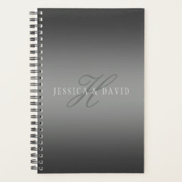 グラデーションを徐々に変化させるグレー任意の名前/秒 プランナー手帳