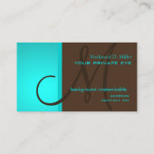 グラデーションアクアブルーモノグラムDIY背景色 名刺 (裏面)