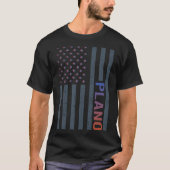 グラデーションアメリカ国旗のプラノ Tシャツ (正面)