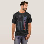 グラデーションアメリカ国旗フリーモント Tシャツ (正面フル)