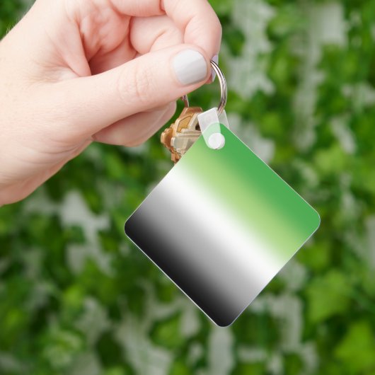 グラデーションアロマティックカラフルフラグ – アロマティックプライド キーホルダー (手)