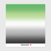 グラデーションアロマティックカラフルフラグ – アロマティックプライド シール (シート)