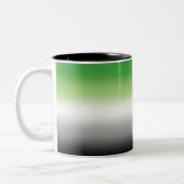 グラデーションアロマティックカラフルフラグ – アロマティックプライド ツートーンマグカップ (左)