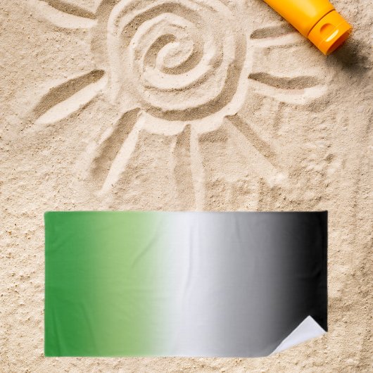 グラデーションアロマティックカラフルフラグ – アロマティックプライド ビーチタオル