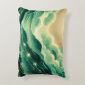 グラデーションエメラルドケリーグリーングリッター モノグラムの アクセントクッション (裏面(縦))